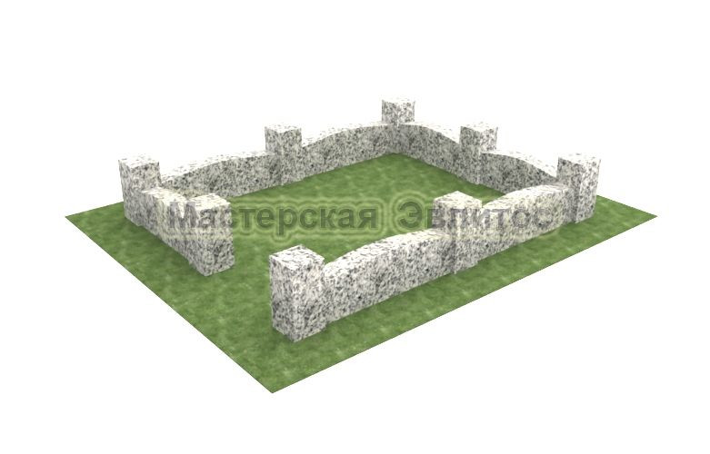 Гранитная ограда №4 (серый гранит)